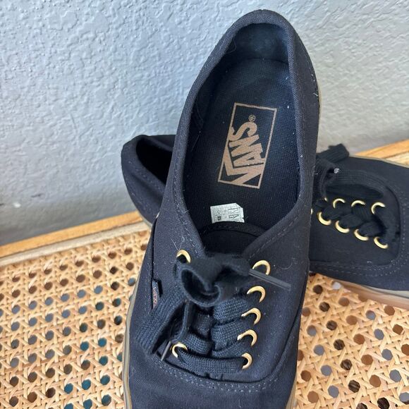 Vans Black Tie Shoes Excellent Condition Size Mens 7 Women 8.5 - Picture 8 of 10